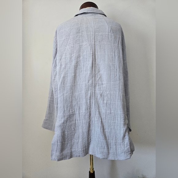 Madewell Linen And Cotton Windowpane Light Blue Jacket. Size 1X - Picture 6 of 13